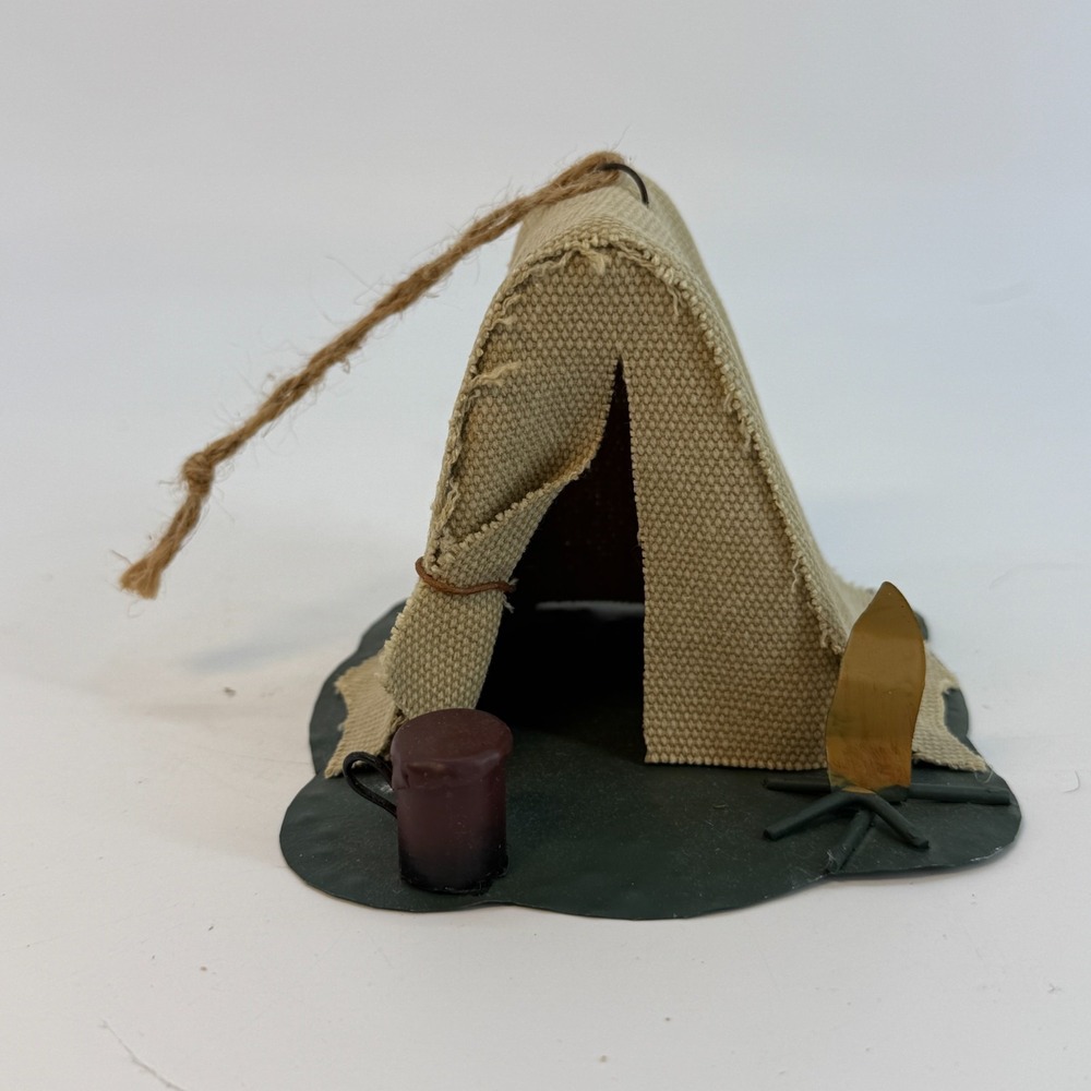 Unbranded Camping Tent Ornament Unisex OS Tan Rustic Canvas Metal Campfire Decor